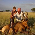 Red heartbeest - with my son Francois